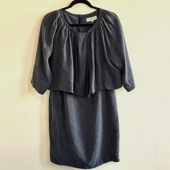 Apiece Apart Dresses & Skirts - Apiece Apart Tasseled Cape Dress - Navy Blue - Size 4